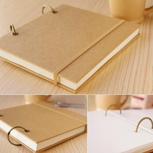 New 2021 100% Hight Quality Vintage Loose-Leaf Doodle album Retro Sketch Book Blank Diary Graffiti Draw Sketch Book Gift
