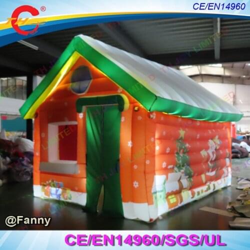 Free air shipping to door, 4x3x3H Christmas decorations led lights inflatable santa claus house tent, cheap inflatable grotto