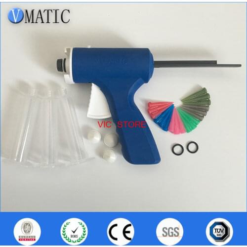 Free Shipping 2019 Quality 10cc/ml Manual UV Glue Syringe Dispenser Dispensing Gun With Syringe And Needles
