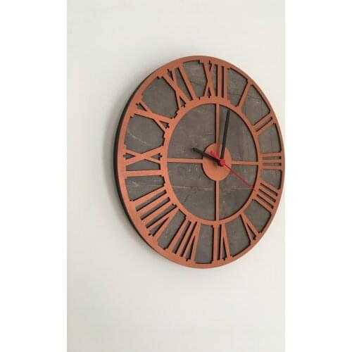 North Gordian Copper Rome Circle Decorative Wall Clock 30 Cm