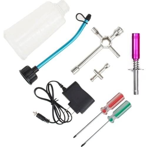 Nitro Gas Starter Kit Glow Plug Igniter Tool 80143 for RC model Car HSP US Adaptor Spare Parts Kit Wall Charger Gas Bottle