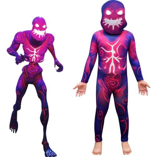 Kids 2021 Halloween Costume boys Zentai Knight Jumpsuits Game Battle Royale Cosplay with mask funny Carnival party clothing