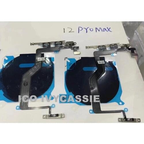 For iPhone 11 11ProMax 12 Pro Max 12Mini Wireless Charging Charger Panel Coil NFC Module Sticker With Volume Power On Flex Cable
