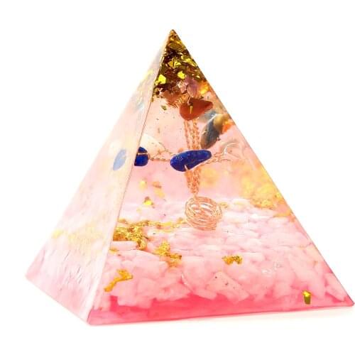 Orgonite Pyramid Energy Stone Chakra Reiki Healing Meditation Crystal Tree of Life Pyramid Ornaments Home Decoration Indoor