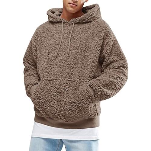 Teddy Fleece Sweater Fluffy Sherpa Fleece 1/3 Zipper Pullover Hooded Fuzzy Warm Streetwear Plus Size 3XL Winter Sweaters