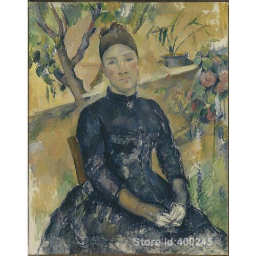 Madame Cezanne in the Greenhouse arts by Paul Cezanne Paintings on canvas hand painted High quality