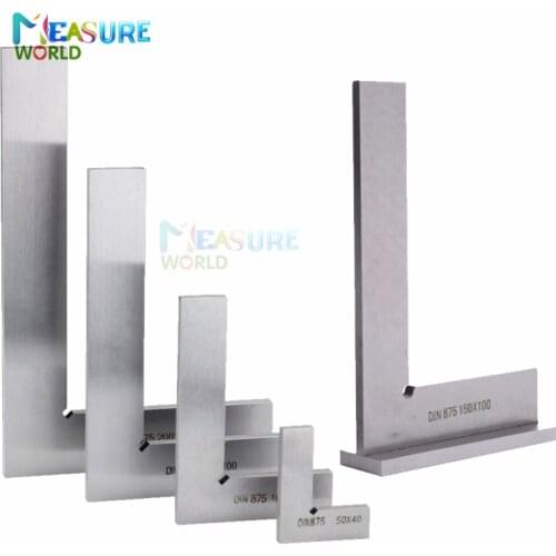 Grade1 Hardened Carbon Steel 90 Degree Flat Edge Square With Wide Base 90 Degree Industrial Wide Base Square Gauge Tools