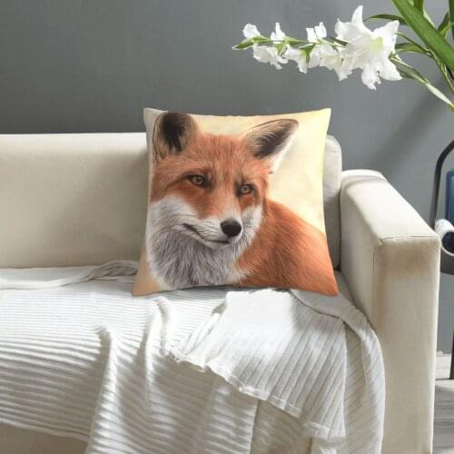 Red Fox pillowcase printed cushion cover sofa waist pillow pillow cover