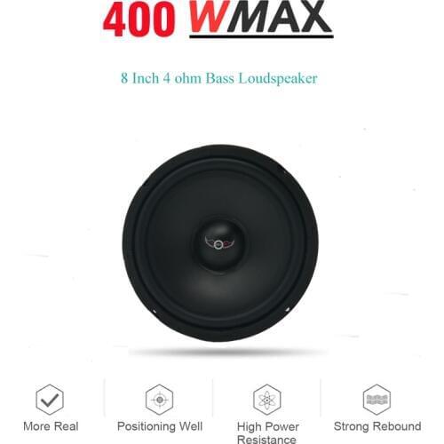 8 Inch Bass Speaker Car HIFI Audio Stereo 100 mm Big Magnetic Steel 400W 4Ohm Premium Great Sound Waterproof 1pc