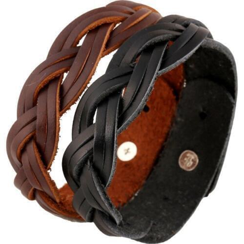 Charm Wrap Genuine Leather Punk Bracelets For Men New Arrival Adjustable Women Vintage Bracelets