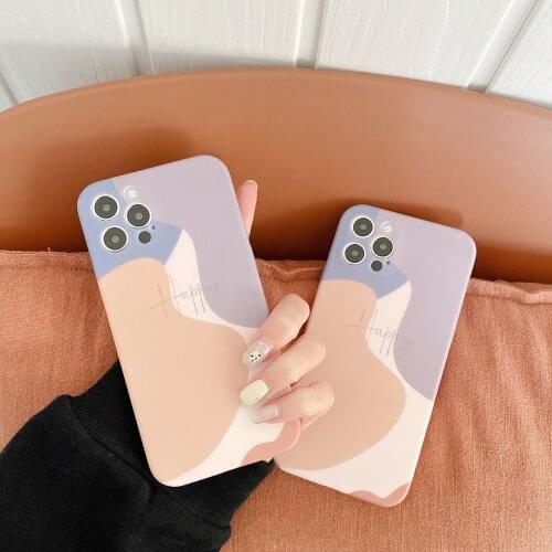 Contrasting Color Soft Case for Iphone 11 Cases for Women 12 Pro Max X XS XR XSMAX Mobile Phone Case Female Silicone