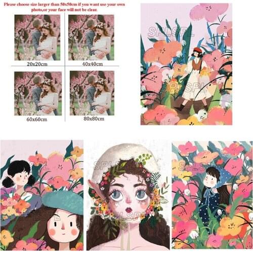 5D Diy Diamond Painting Cross Ctitch Kits Diamond Mosaic Embroidery Flowers Cats Ear Figures 3D Painting Round Drill Gift