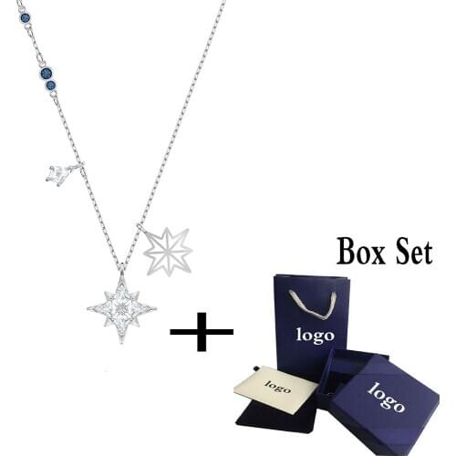 2019 New Symbolic Pendant European Fashion Style Shiny Star Crystal Womens Clavicle Necklace Gift