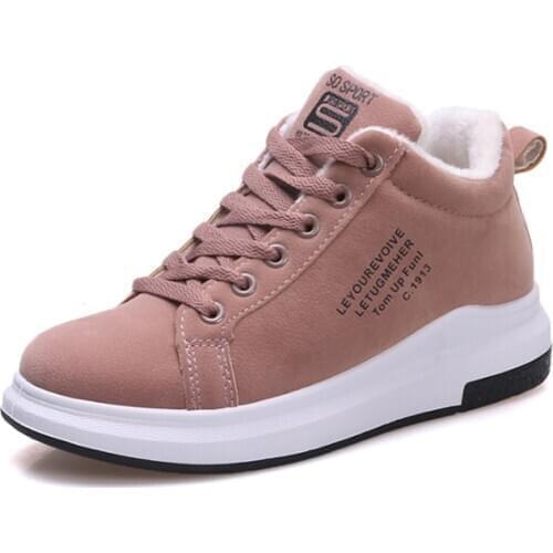 2020 New Shoes Female New Womens Boots Winter Plus Velvet Cotton Shoes Thick-Soled Warm Snow Womens Boots Womens Cotton Boots