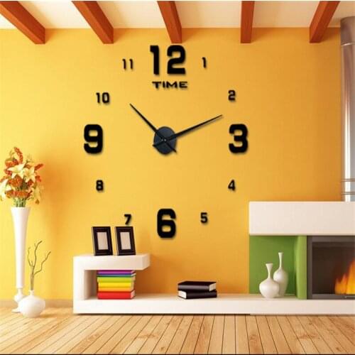 2021 New Real Metal 3d Diy Acrylic Mirror Wall Clock Watch Clock Home Decoration Modern Needle Quartz Sticker