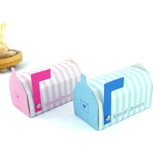 New Mail Box Shape Paper Candy Box Packaging Bags Wedding Favors and Gift Boxes Baby Shower Party Small Boxes for Gifts