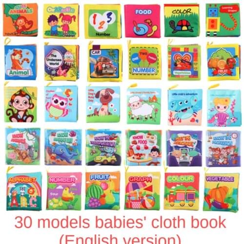 30 Styles Education Book Animal Digital Soft Cloth Book 0-36 Months Baby Soft Toys Educational Book Montessori Toys For Children