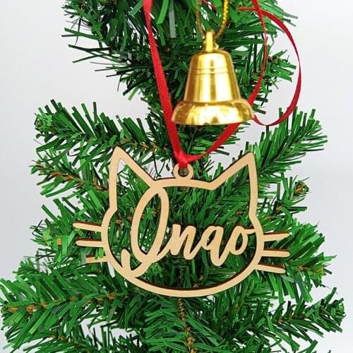 Custom wooden Cat Ornament different name,Christmas decor,personalized name place card,First Christmas Kitty Ornament