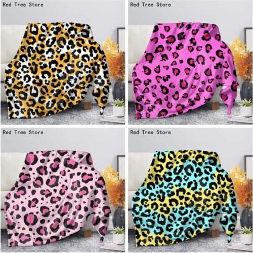 Colorful Leopard Heart Printed Fleece Blanket Warm Bedroom Throw Blankets Bed Sofa Car Decor Home Textiles Adult Kids Cover Gift