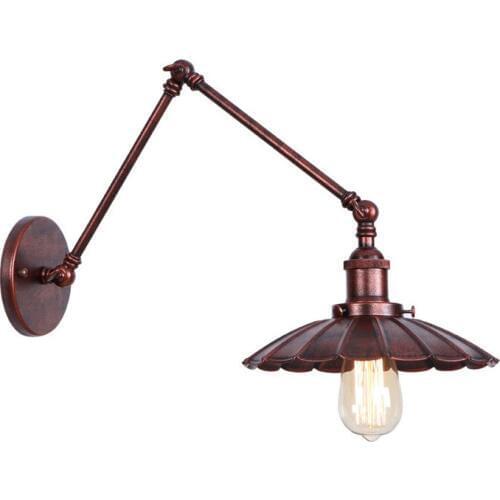Rust Iron Long Arm Wall Sconce Edison Adjust LED Wall Light American Loft Bedside Wall Lamp Industrial Vintage Lighting