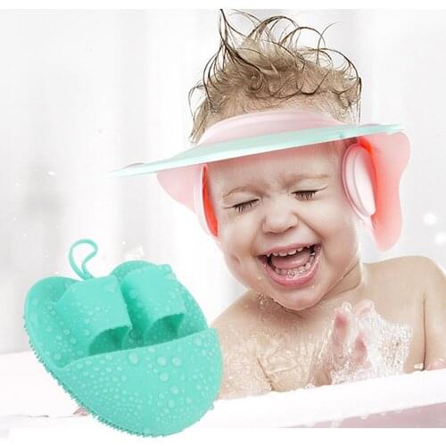 Silicone Baby Wash Face to Mites Brush Self-contained Fruit Scented Natural Plant Extract Essence Skin Exfoliating Wash Brush