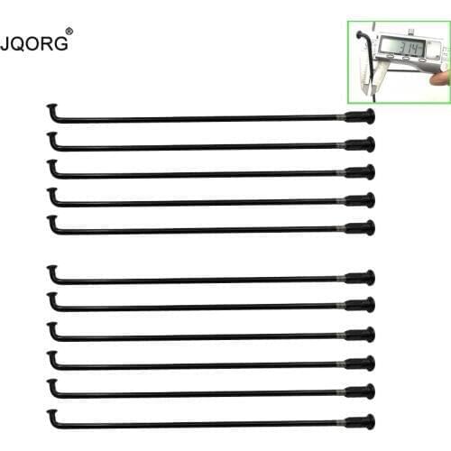10 Gauge 3.14 mm Black Color J-bend Spokes For Electric Motorcycle 45# Steel Material Round Body Equal Diameter Spoke For E-bike