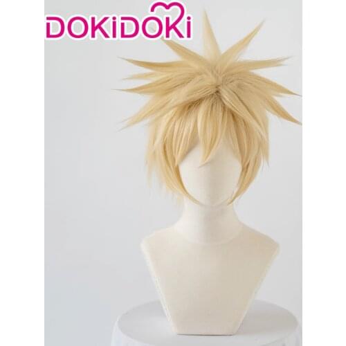 DokiDoki Anime Cosplay Wig My Hero Academia Cosplay Wig Bakugou Katsuki Cosplay Hair Men Golden Short Hair Boku No Hero Academia