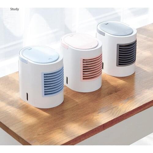 WT-F11 Mini Desktop Fan Portable Fan Oval Shape Cooling Spray Fan Night Light For Office Dormitory Bedroom