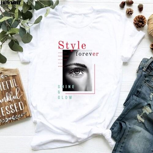 Summer Women T-shirt Fashion beauty Style Forever Letter Printing Tshirt Harajuku Leisure Streetwear Female Clothing Tshirt Tops