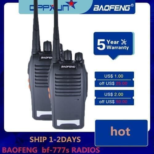 2pcs BAOFENG BF-777S walkie talkie portable Telsizs hunting truck driver headset outdoor transceiver Cb ham radio station