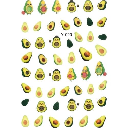 2PCS Nail Art Sticker Sheet Flowers Egg Leaf Spanish Cherry Watermelon Design Sticker Y2