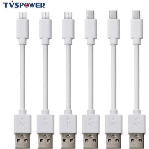 6PCS/Set short Charging Cables 25cm for iphone Android USB C Type c Cable for Charging Station Fast Charging 2A Flexible White