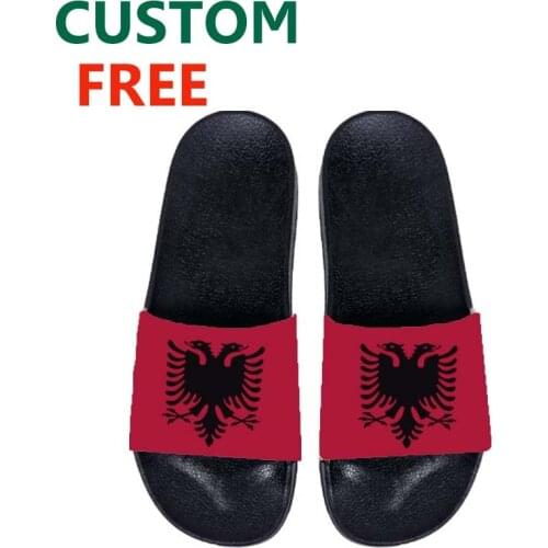 ALBANIA Custom Men Slippers Flag Emblem Print Summer Woman Slide Sandals Outdoor Non-slip Beach Shoes