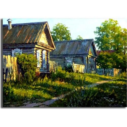 Village lake natural scenery diamond embroidery full rhinestone diamond mosaic diamond painting cross stitch kit home decoration