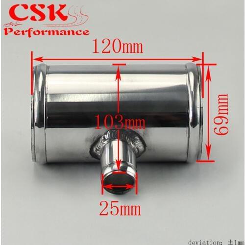 2.75" 70mm OD Aluminium Bov T-Piece Pipe Hose 3 Way Connector Joiner Spout 25mm OD