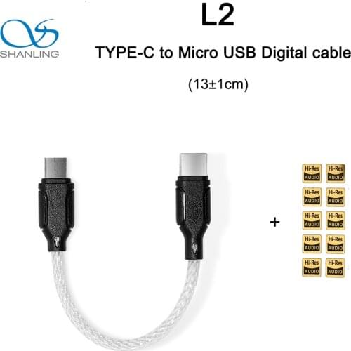 Shanling L2 Type-C to Micro USB Hifi Audio Cable for Shanling M6 M0 DAP MChord MOJO Players and Mobile Phones