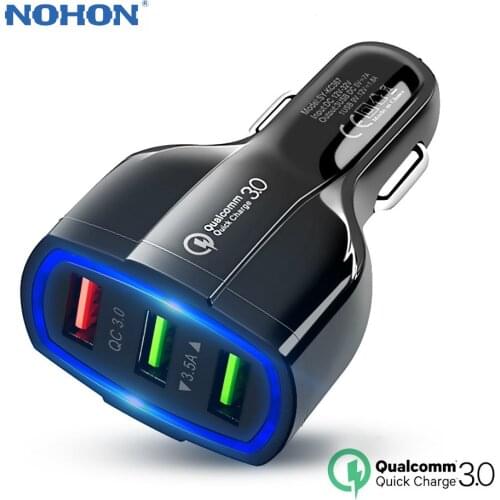 NOHON 3 Port USB Car Charger 5V 3.5A QC3.0 Quick Charging Triple Ports Charger Adapter for iPhone Samsung Huawei Mobile Phone