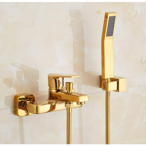 BECOLA gold colour shower set two headed shower round rain shower heads BR-2019115