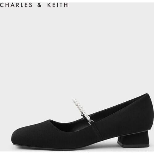CHARLES&KEITH New Arrival for Winter 2020 CK1-61720062Womens stylish shoes. Low heels decorated with pearl straps