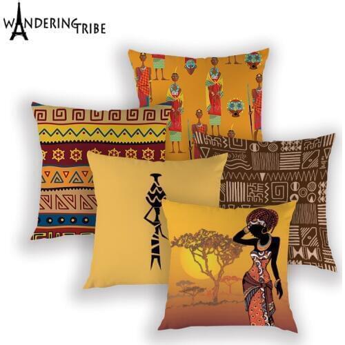 Indian style Cushion Cover Brahma Lattice Home car Pillows Case Polyester Cushions Covers Dancing Woman Decor Pillow kissenbezug