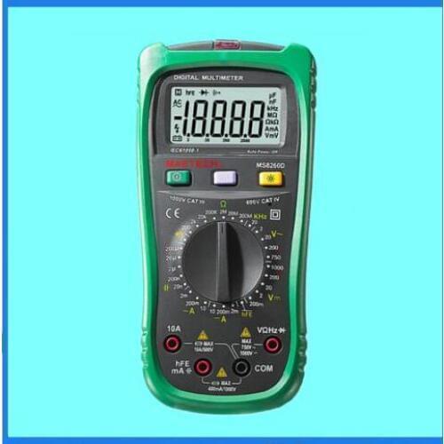 MASTECH MS8260D 4 1/2 Digital Multimeter Non-contact AC/DC Voltage Current Frenquency Tester Detector with Transistor Check