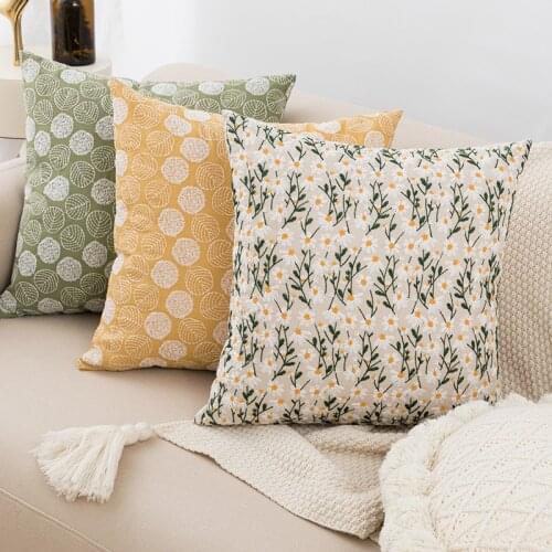 Flower Embroidered Cushion Cover Pillow Case Decorative For Safa Home Decor Bedroom Pillowcase Cushions Covers 45*45 30*50