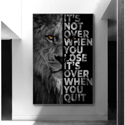 Wild Lion Letter Motivational Quote Art Canvas Paintings Posters and Prints Wall Art Pictures for Office Room Home Decoration