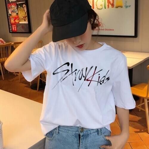 Harajuku T Shirt 90s Streetwear Summer T-shirts Stray Kids Women Top Female Hip Hop Clothes O-neck Casual Lady Tees Tops Shirts