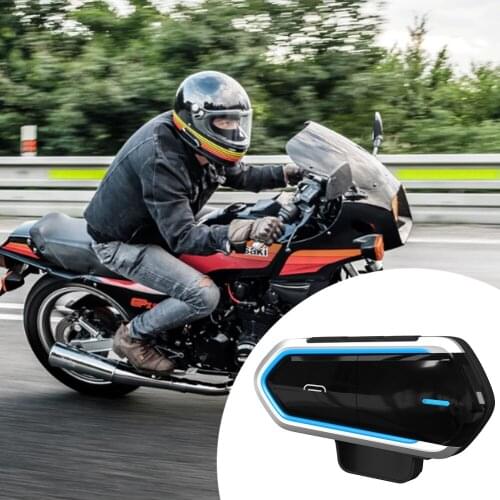 Motorcycle Helmet Intercom with Microphone FM Radio Wireless Earpiece 10Hrs Endurance Multifunction Helmet Headset Accessories