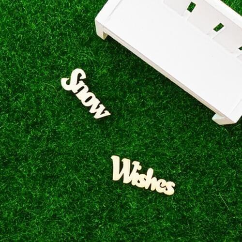 Happymems Snow Wishes Wood Letters DIY Craft Wooden Shape Embellishments Scrapbooking Wall Stickers Wood Shapes Classical Decor