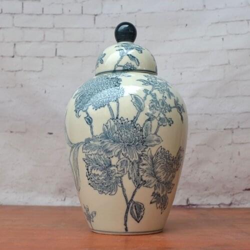 Jingdezhen ceramic ginger jars Antique Porcelain temple jars blue and white chinese ceramic jar antiques