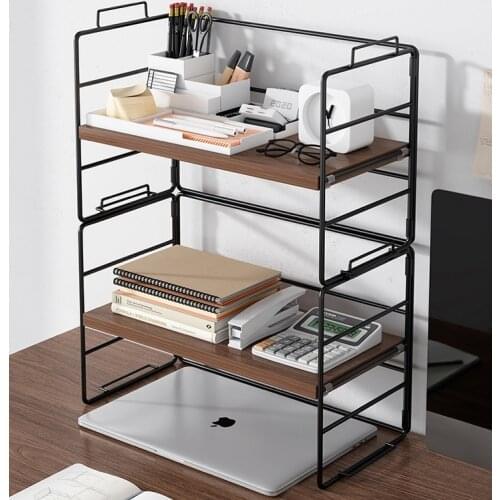 Bookshelf office simple desk cabinet desktop arrangement and storage iron art shelf student creative small bookshelf