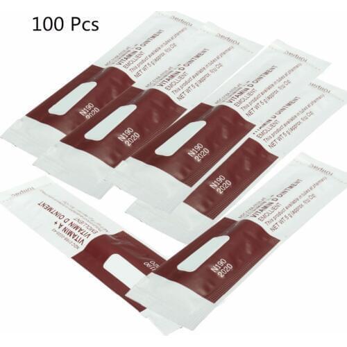 100Pcs/lot Tattoo Aftercare Cream Care Lotion Anti Scar Vitamin Ointment For Tattoo Body Art Permanent Makeup Tattoo Supplies