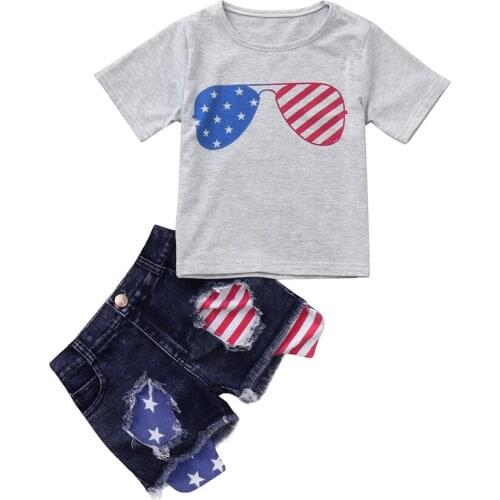 2019 Summer Beach Children Girls Clothes Casual One Melon Printed Toddler Girls Suit 2PCS Sets Sleeveless Tops Vest +Short Jeans